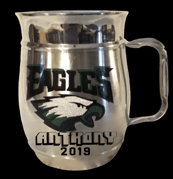 Longer lasting stainless steel Beer-Coffee Sports Mugs featuring Philadelphia Eagles sports team logo.