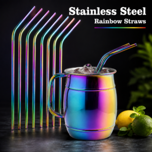 Rain Bow Straws- Stainless Steel
